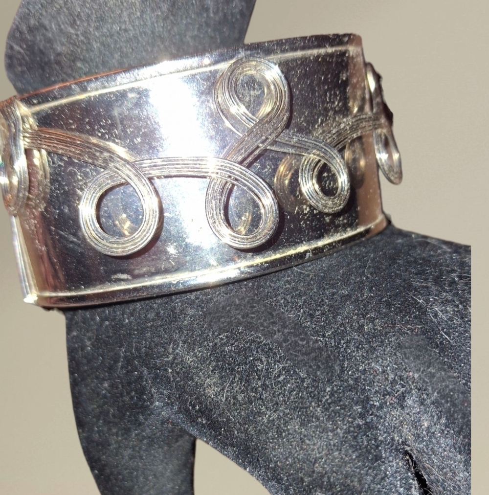 Scrolled Cuff Bracelet Adjustable Wide Trendy Bohemian Chic And Sleek